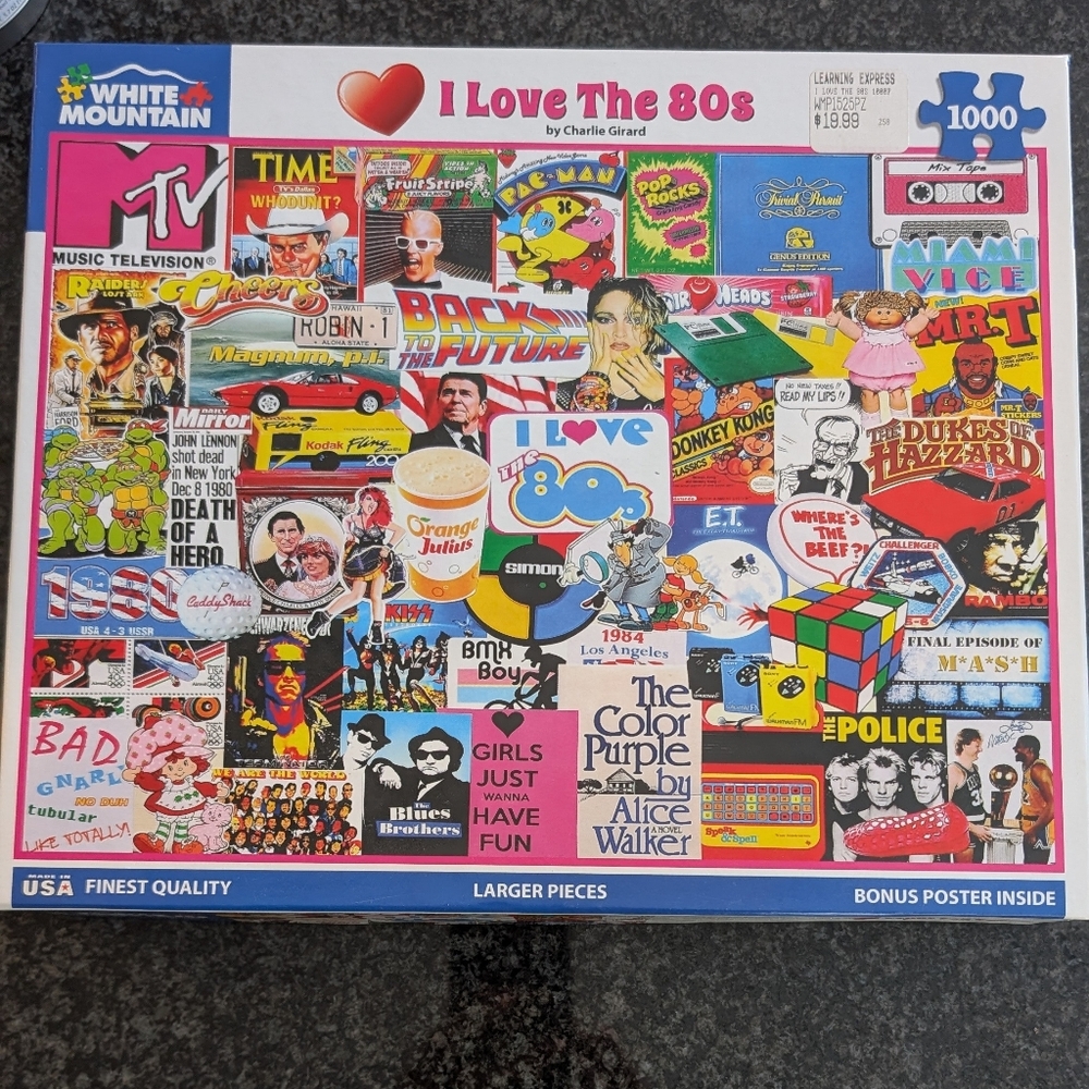 White Mountain 'I Love The 80s' Puzzle - Colorful Retro Collage